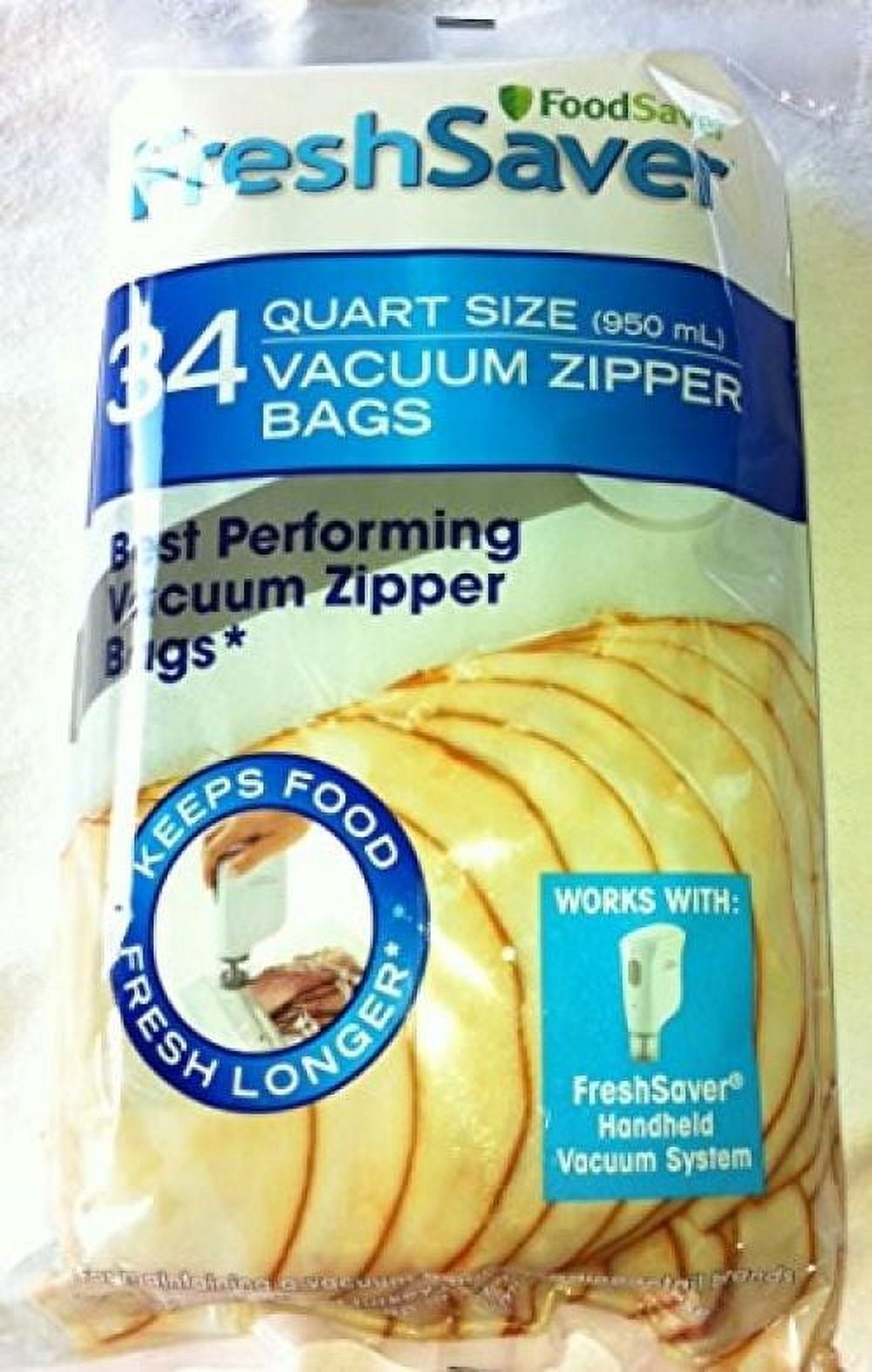 FoodSaver FreshSaver Quart Sized Vacuum Zipper Bags, 34 Ct