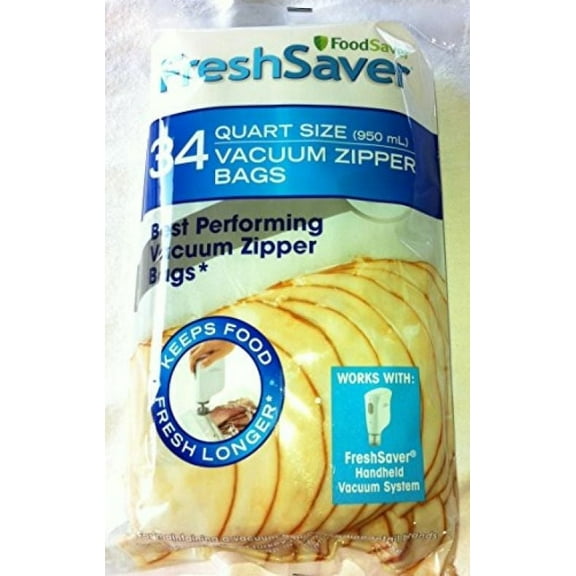 FoodSaver FreshSaver Quart Sized Vacuum Zipper Bags, 34 Ct