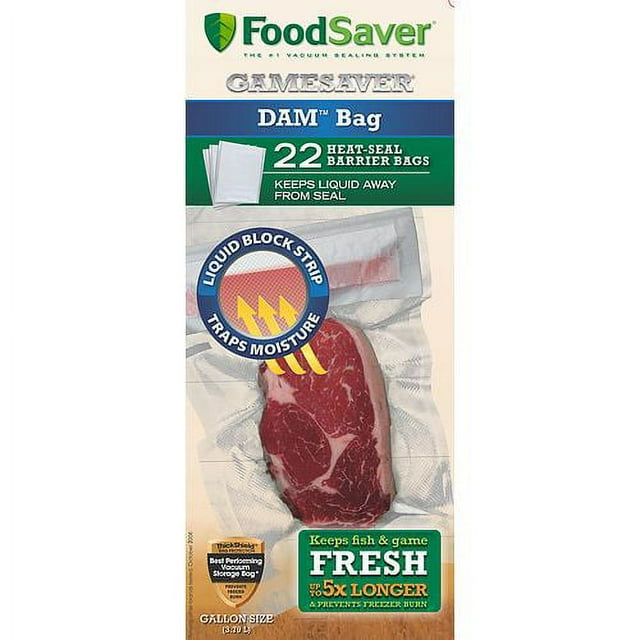FoodSaver GameSaver DAM Gallon HeatSeal Bags, 22 Count