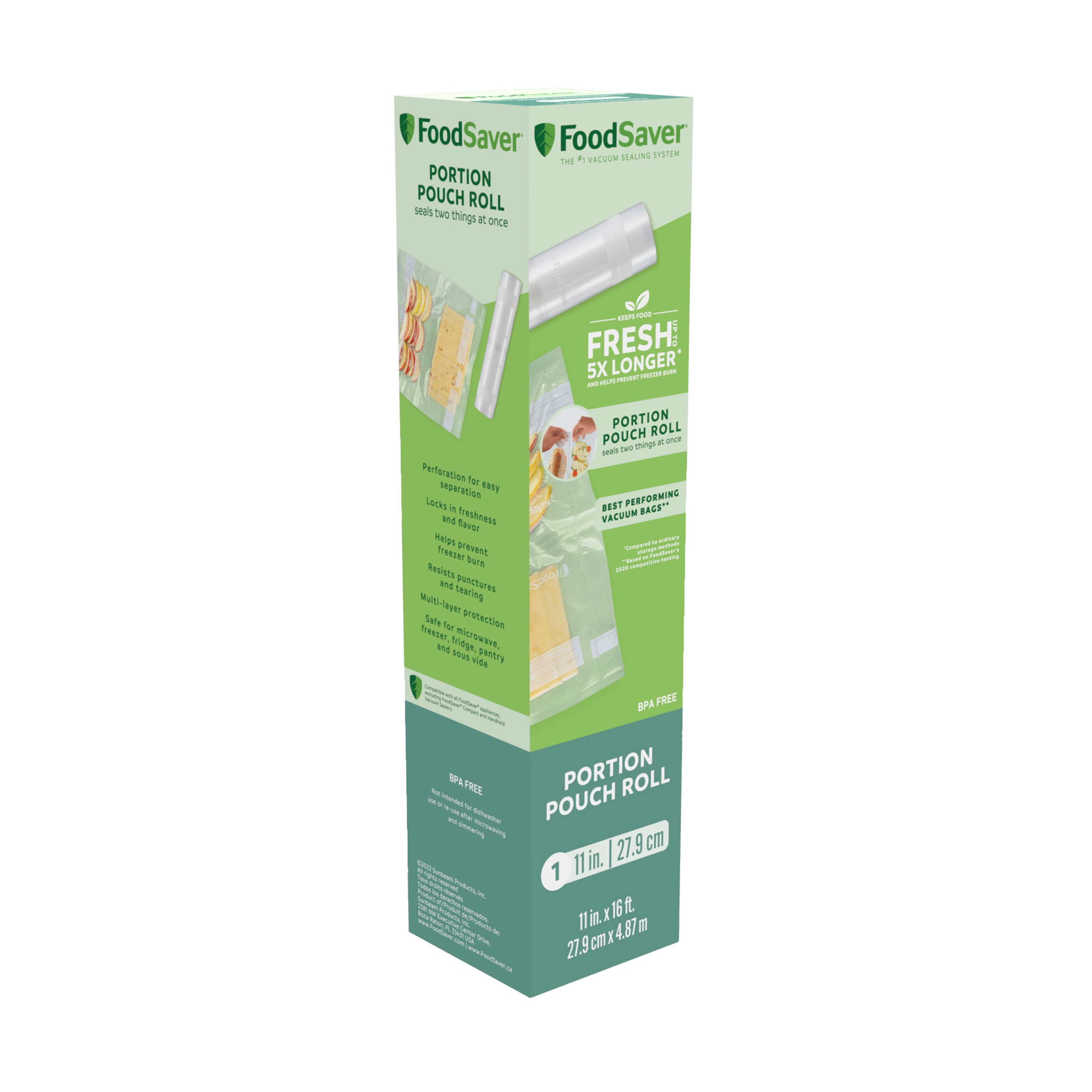 FoodSaver Portion Pouch 11 in. Vacuum Seal Roll, 11" x 16', 1 Pack