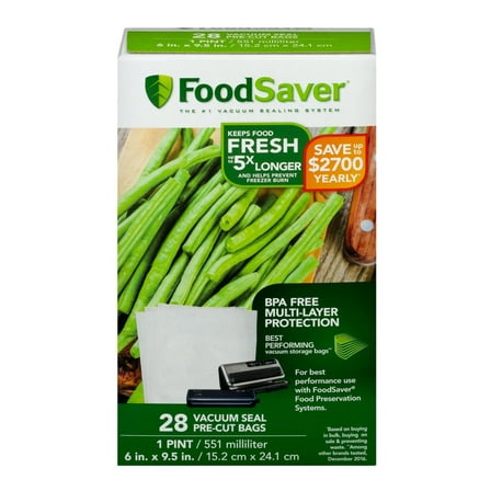 FoodSaver Pint-Size Vacuum-Seal Bags, 28 Count