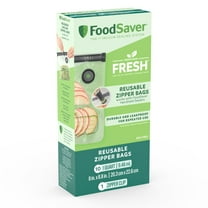 FoodSaver Reusable Quart Vacuum Zipper Bags, for Use with FoodSaver Handheld Vacuum Sealers, 10 Count