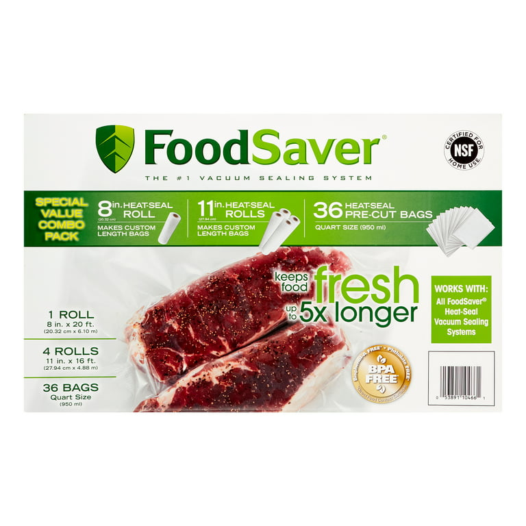 FoodSaver Roll Combo Pack (2 Roll, 8inch * 20ft)(4 Roll, 11inch