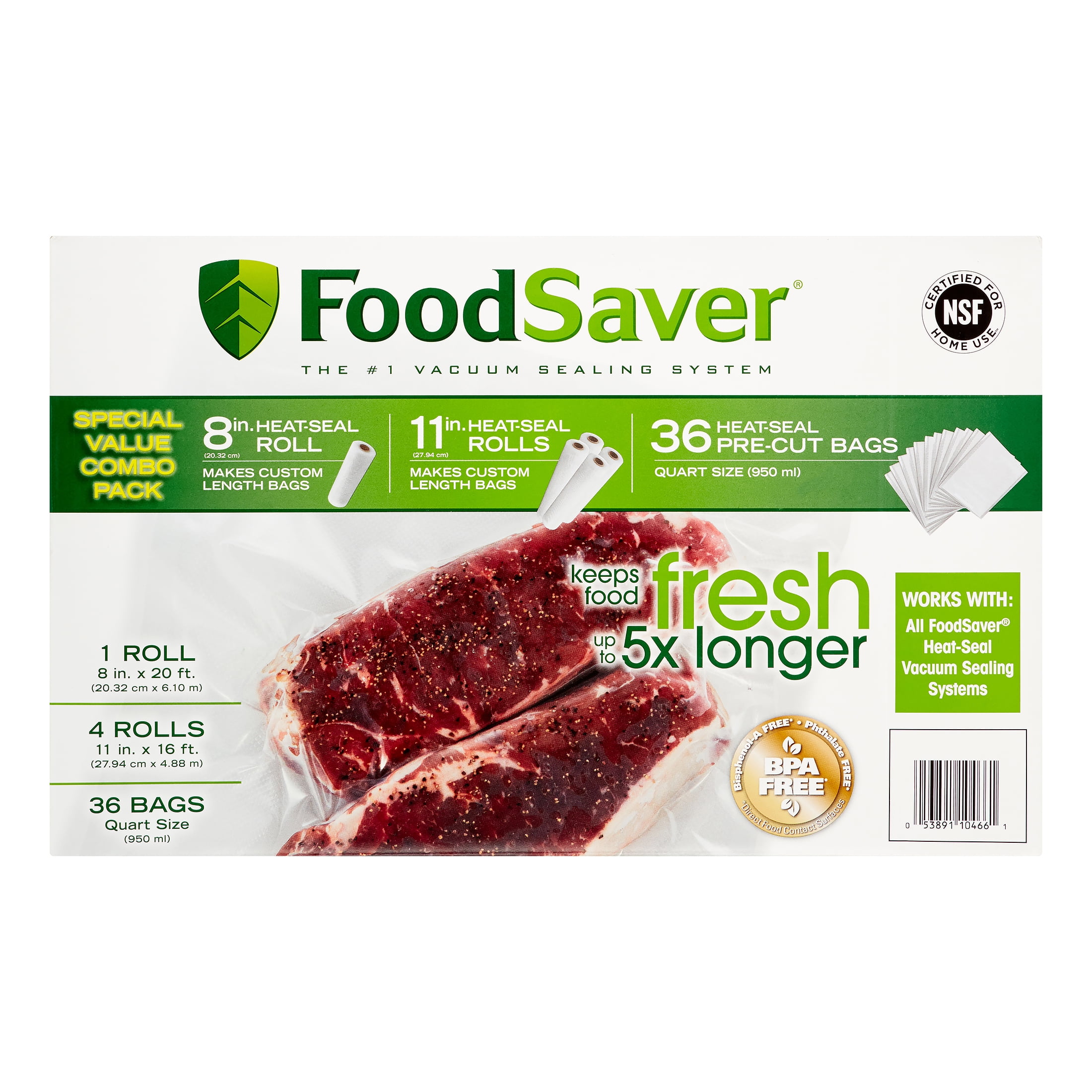 FoodSaver FSFSBF194P002 Roll Combo Pack with Heat-Seal Technology