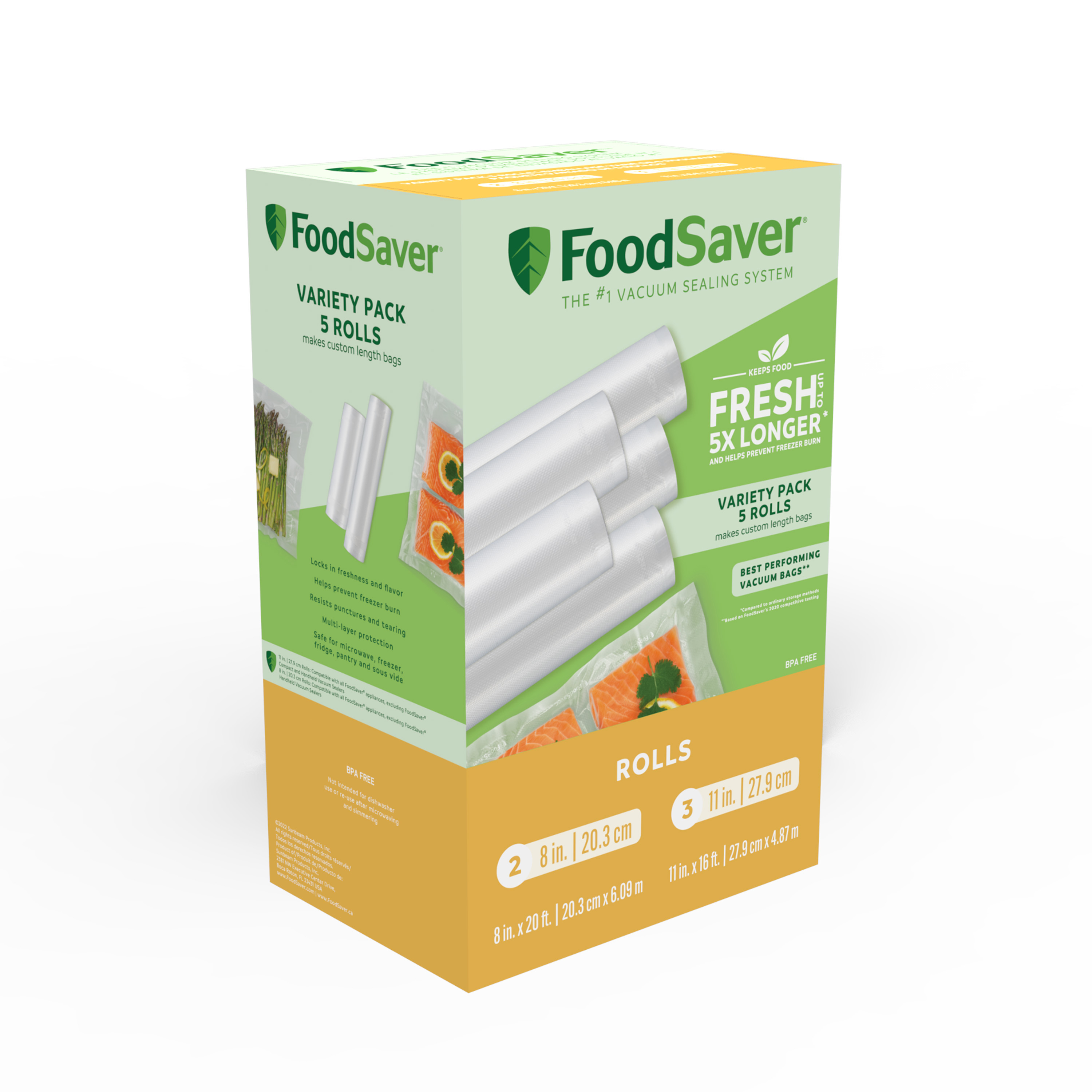 FoodSaver GameSaver 11" x 16' HeatSeal Rolls 6 Pack