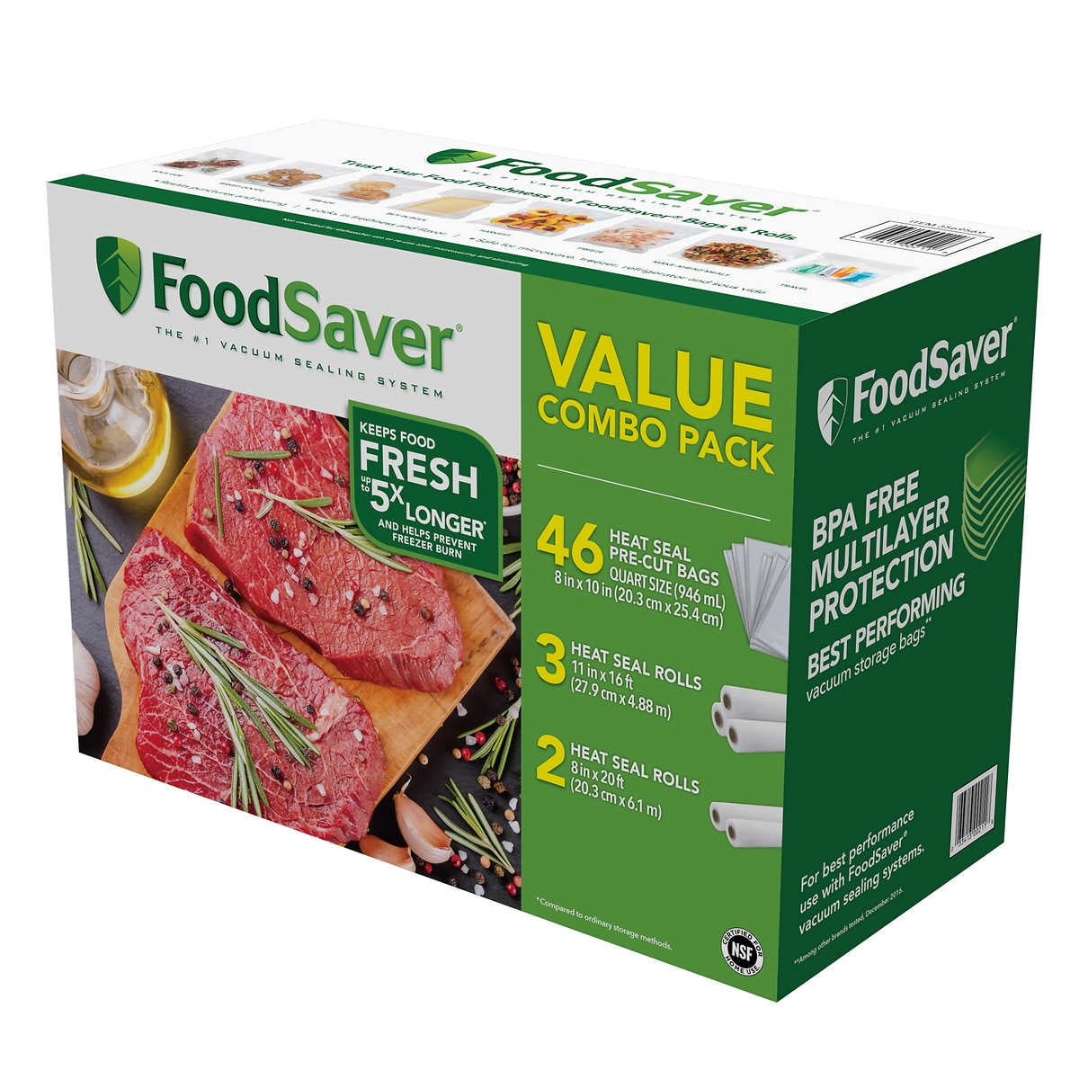 RMBk Enterprise Foodvacbags Food Saver Compatible Vacuum Sealer Bags - 50  Pint, 50 Quart & 50 Gallon Freezer Storage Foodvacbags