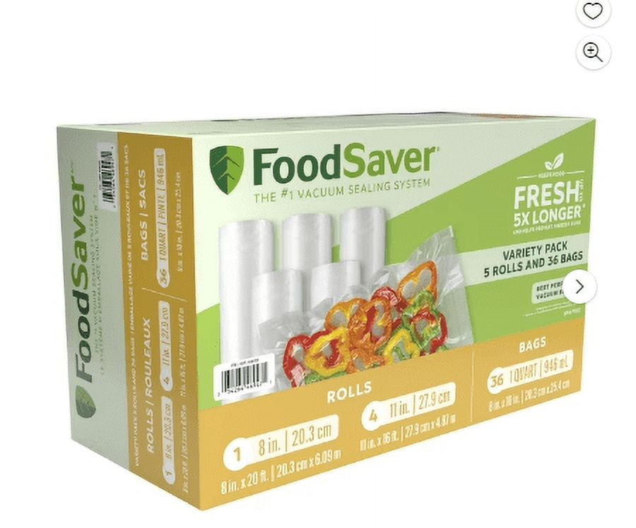 FoodSaver Vacuum Sealer Rolls and Bags Variety Pack