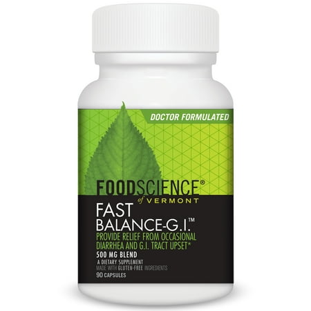 FoodScience of Vermont - Fast Balance-G.I. , Stomach and Gastro Intestinal Upset Relief, 90 Capsules