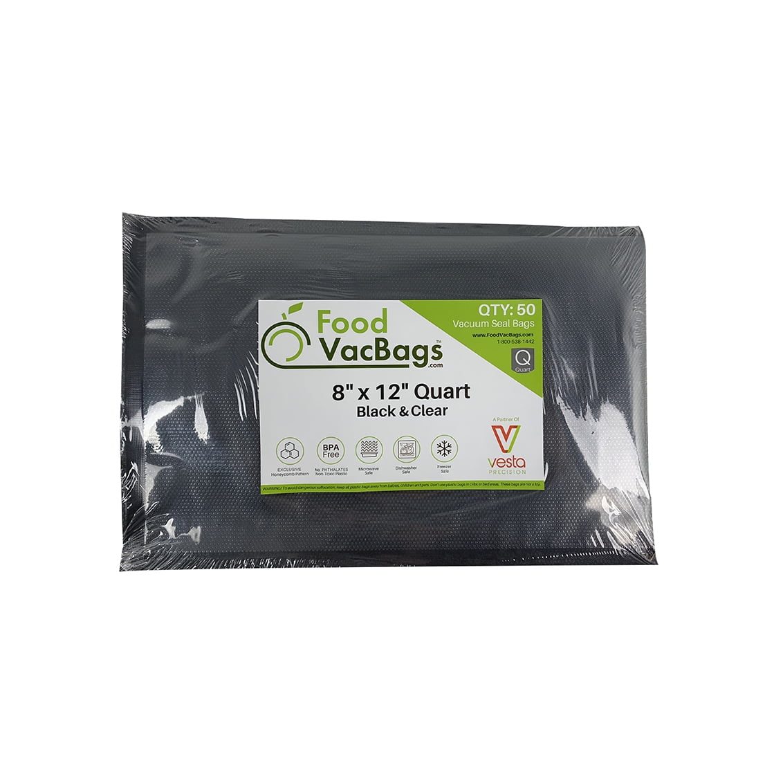 1200 - 6 X 10 Black & Clear Pint Bags – FoodVacBags