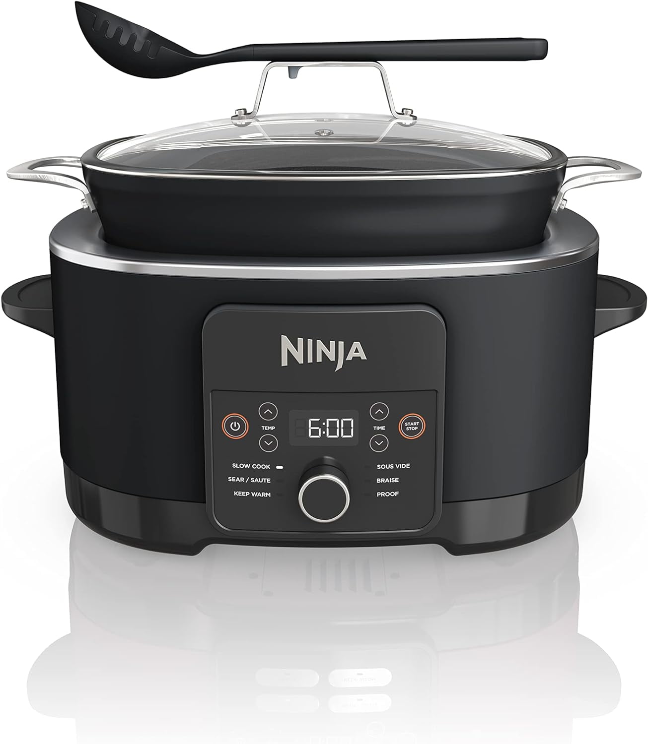 Foodi PossibleCooker PRO 8.5 Quart Multi-Cooker, with 8-in-1 Slow Cooker, Dutch Oven, Steamer, Glass Lid Integrated Spoon, Nonstick, Oven Safe Pot to 500°F