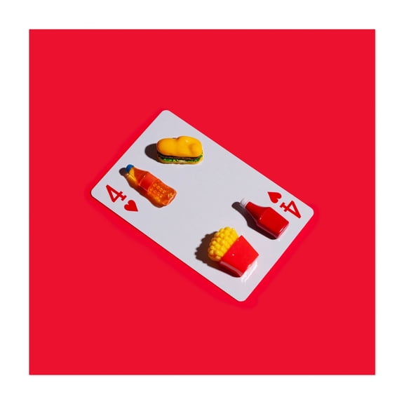 Foodie Playing Card - Photography Pop Art Humor Surrealism Modern Art Kitchen Decor Minimalist Retro Unframed Wall Art Print 40 x 40 inches