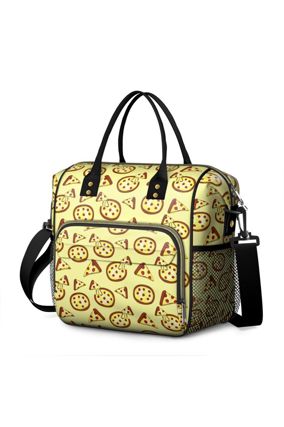 Foodie's Dream Insulated Lunch Tote - Leakproof & Waterproof Pizza Bag for Delicious Meals On-The-Go - Multi-Pocket Thermal Cooler Bag for Work & Travel