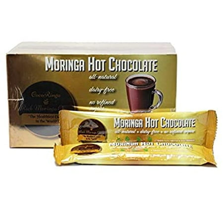 COCORINGA Moringa Hot Chocolate Cacao First Natural Keto Instant Non-dairy Hot Cocoa( 1 Box large)