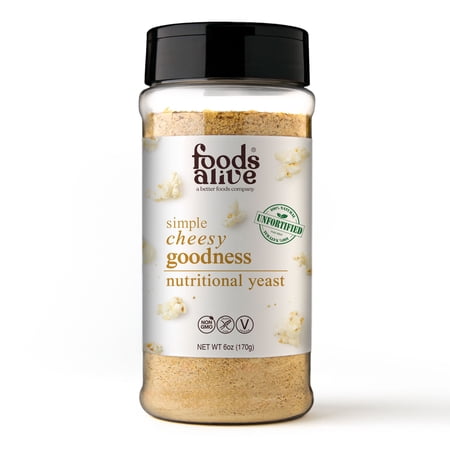 Foods Alive Non-Fortified Nutritional Yeast Seasoning, Non-Dairy Cheesy, 6 oz (170g)