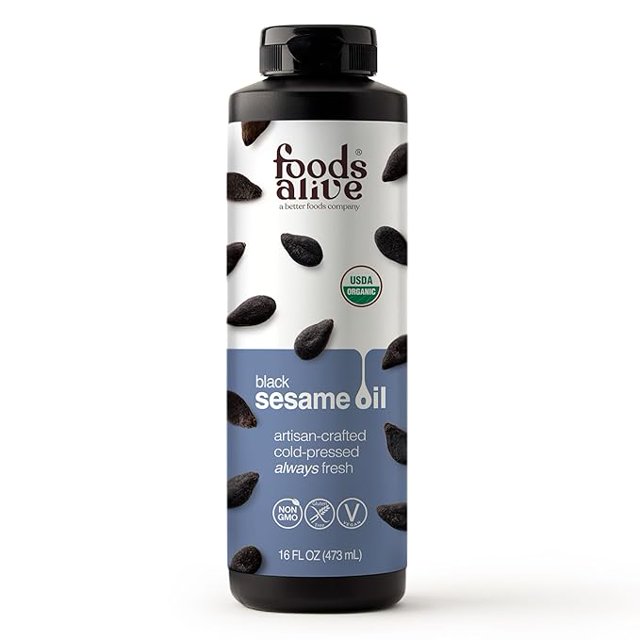 Foods Alive Organic Black Sesame Seed Oil Artisan ColdPressed 16 fl