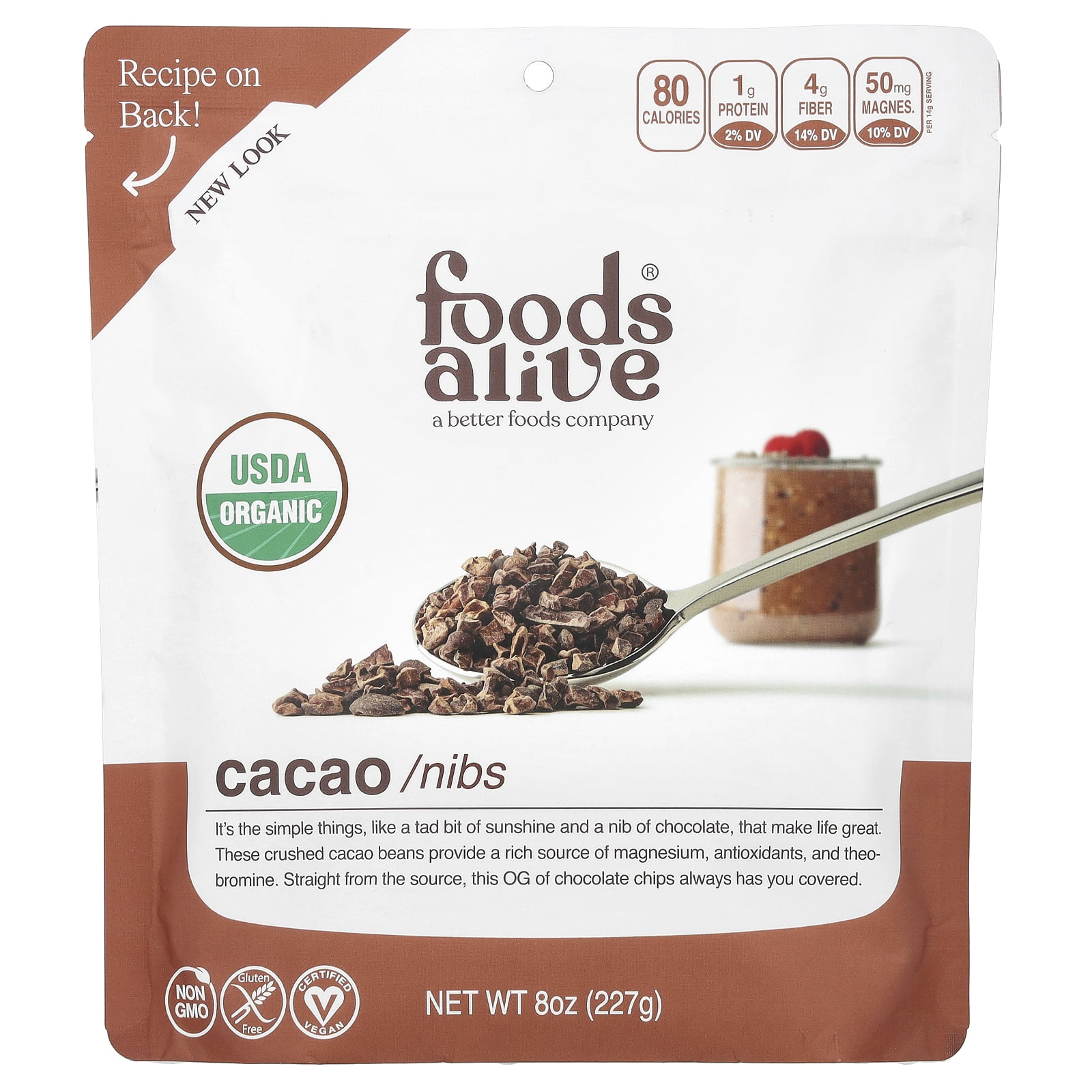Foods Alive Organic Cacao Nibs, 8 Oz