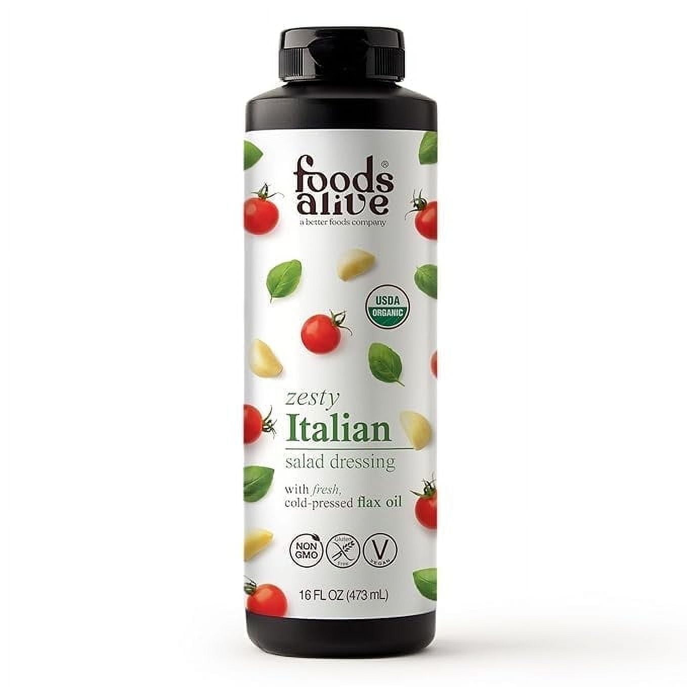 Foods Alive Organic Salad Dressing Zesty Italian - 16 fl oz