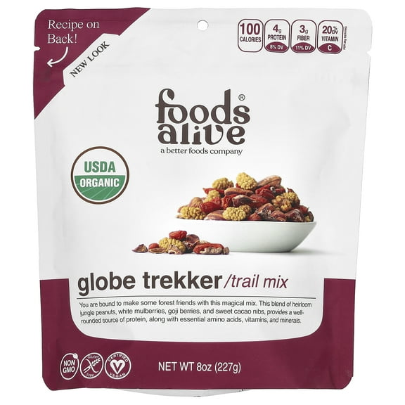 Foods Alive Organic Trail Mix, Globe Trekker, 8 oz (227 g)