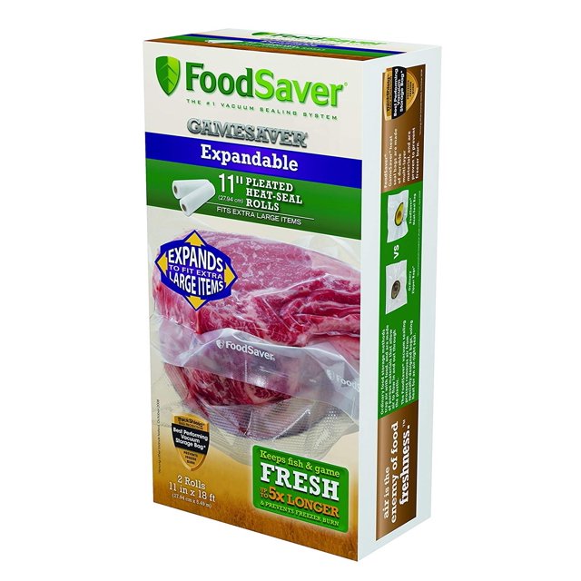 Foodsaver 11" x 18' GameSaver Expandable Vacuum Bag Rolls, 2Pack