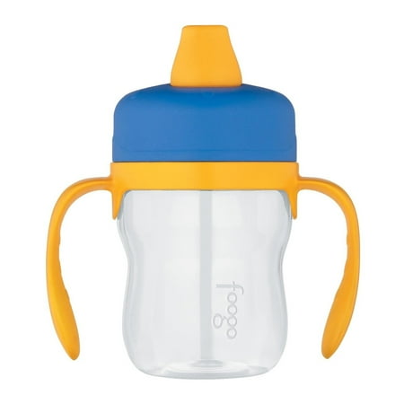 Foogo Soft Spout Trita Plastic Sippy Cup with Handles (Blue) - 235mL