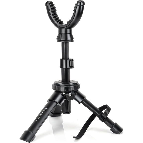 Fooletu Shooting Rest Tripod - Adjustable Height, 360 Degree Rotation, V Yoke Stand - Portable Rifle Rest for Target Shooting, Hunting and Outdoor Activities