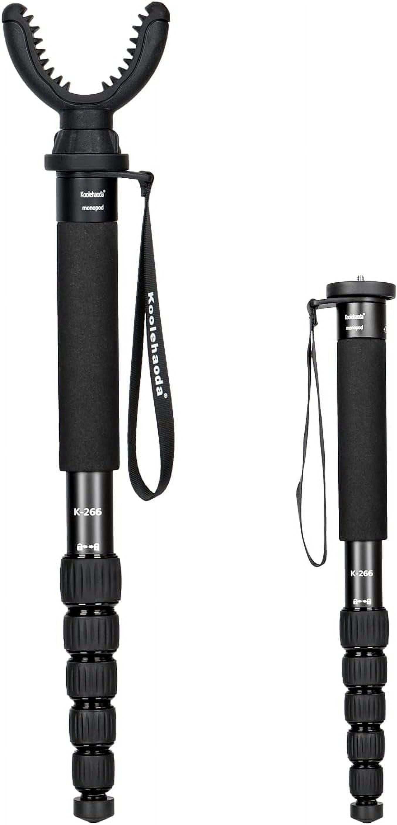 Fooletu Shooting Stick Monopod with 360 Degree Rotate U Yoke Holder Gun