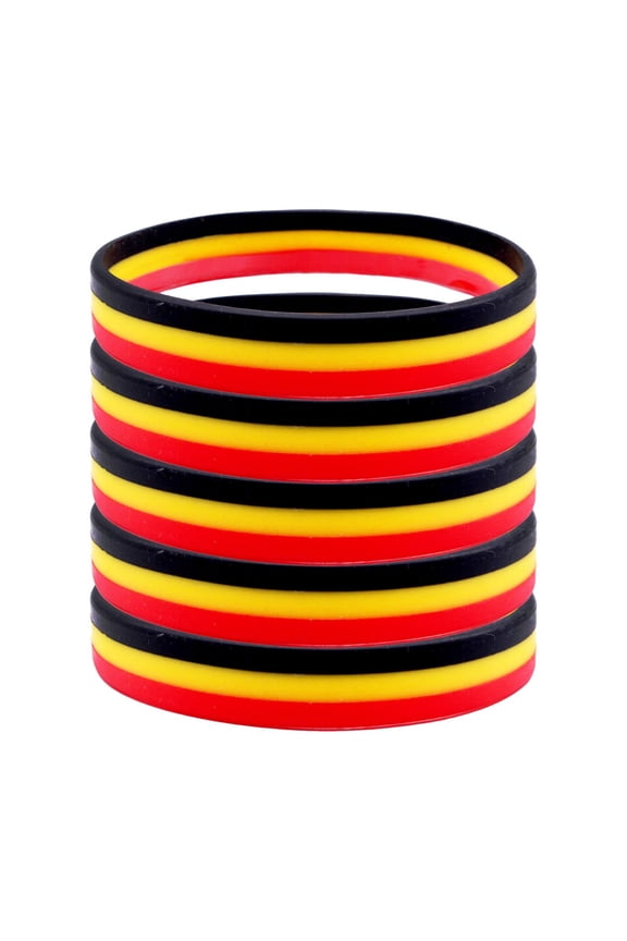 5 Piece Fan Bracelet Set For Fans Germany & 2024 European Championships Black Red Gold