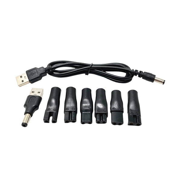 Foopr 7 PCS Power Cord 5V Replacement Charger USB Adapter Suitable For Hair Beard Trimmers Shavers Beauty Instruments Desk Lamps Purifiers.