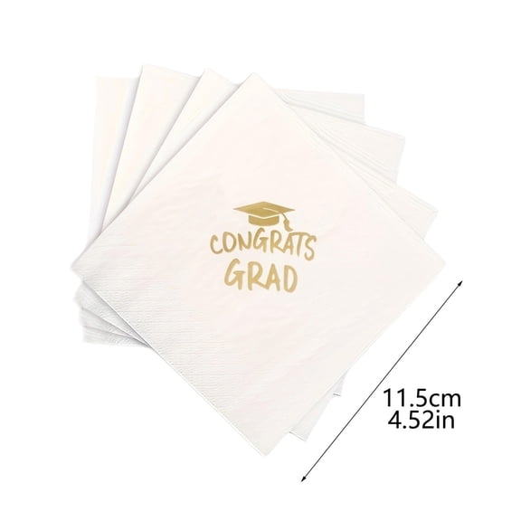 Foopr Graduation Themed Dinner Napkins For Celebrations And Party Paper Tableware For School Farewell Events And Reunions 20 Pack Soft Finish
