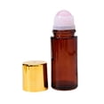 thumbnail image 1 of Foopr Pack Large 50ml Brown Glass Roll On Bottles With Natural Crystal For Refillable Empty Containers For Travel, 1 of 3