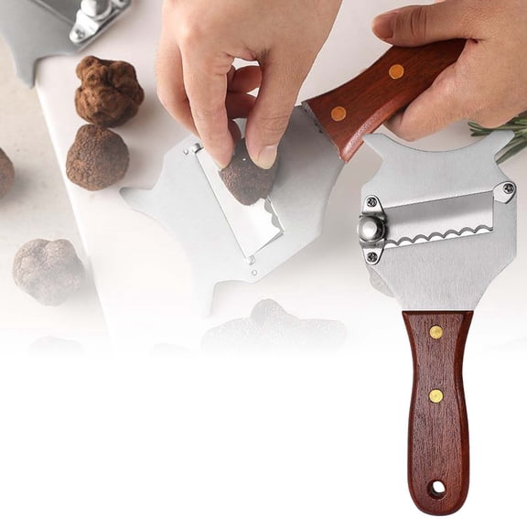 Foopr Stainless Steel Slicer With Adjustable And Elegant Handle Versatile Chocolate Shaver And Wavy Dessert Kitchen Use