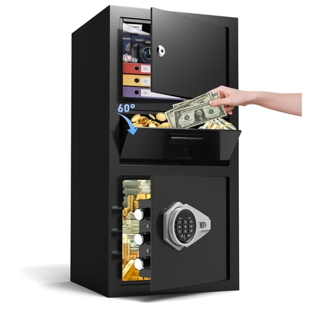 Foorsun 3.0 Cubic Drop Safe for Business, Anti-Theft Drop Slot Safes for Money with Digital Combination Lock & Spare Keys, Cash Depository Safe with Drop Box for Home Retail Store Business