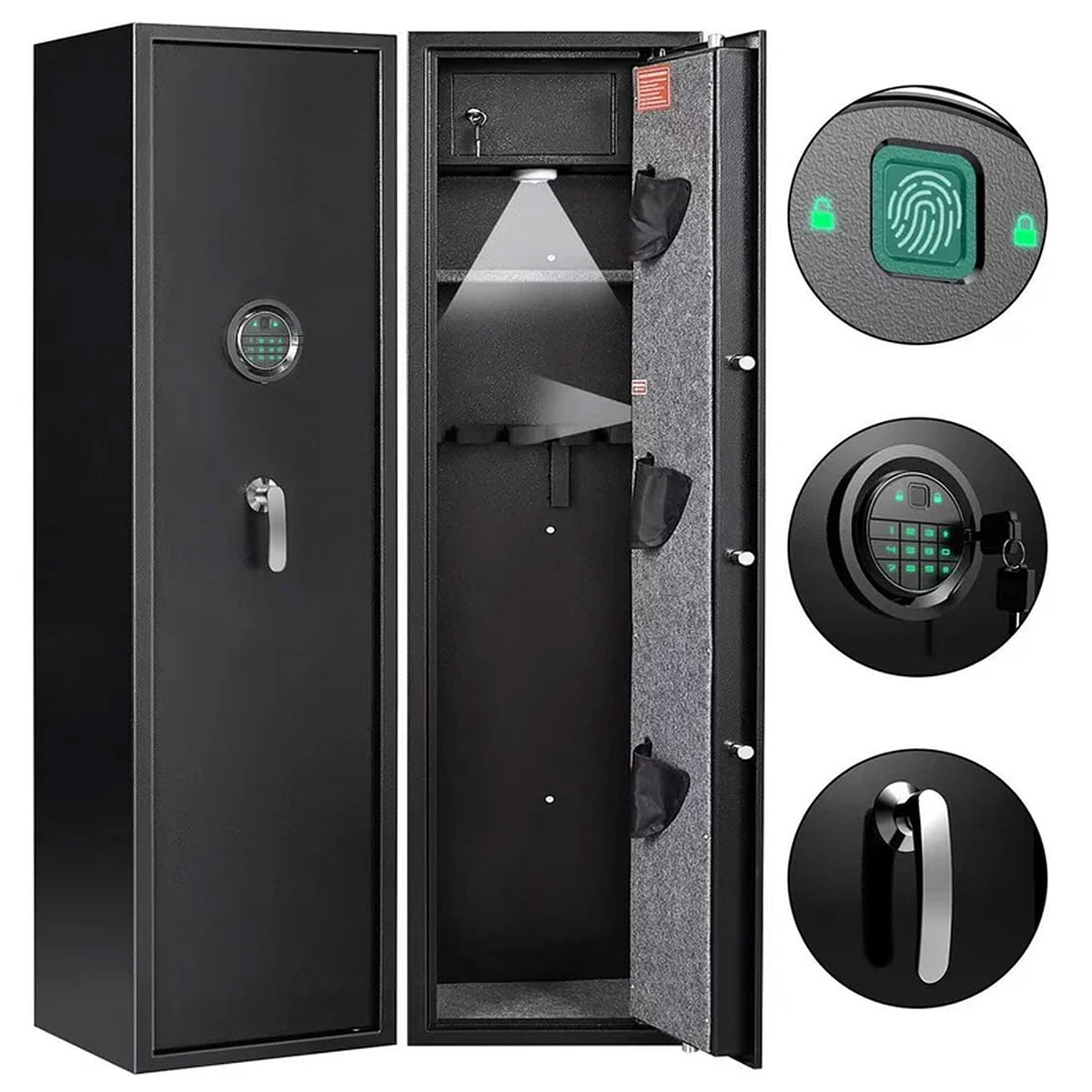 Foorsun Biometric Gun Safe, Gun for 35 Rifles and 3 Shotguns, Quick Access Fingerprint