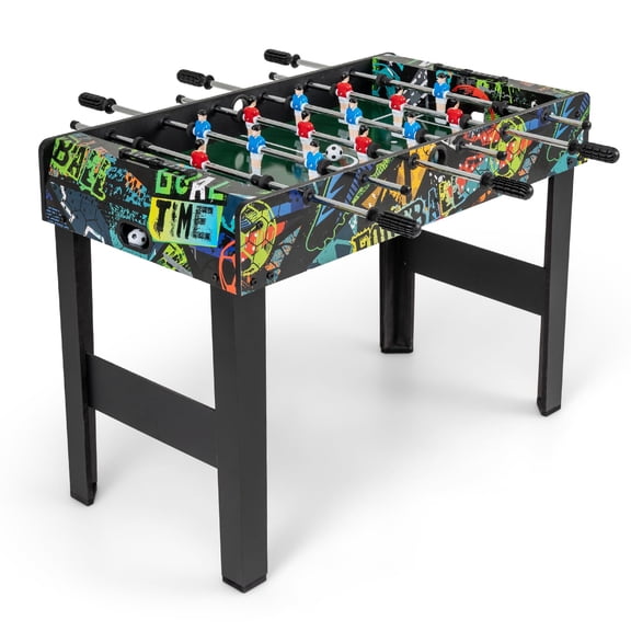Foosball Table 37 Inch, Soccer Table Game with 2 Balls Manual Scorers, Sturdy MDF Construction for Game Room Home Office Family Night Parties, Black