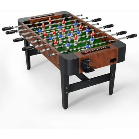 Foosball Table, 48''/54.5'' Home Arcade Table Soccer with 4 Balls and 2 Cup Holders, Competition Foosball Table Set for Family Game Room, Adult Rrec Room, Basements or Bar