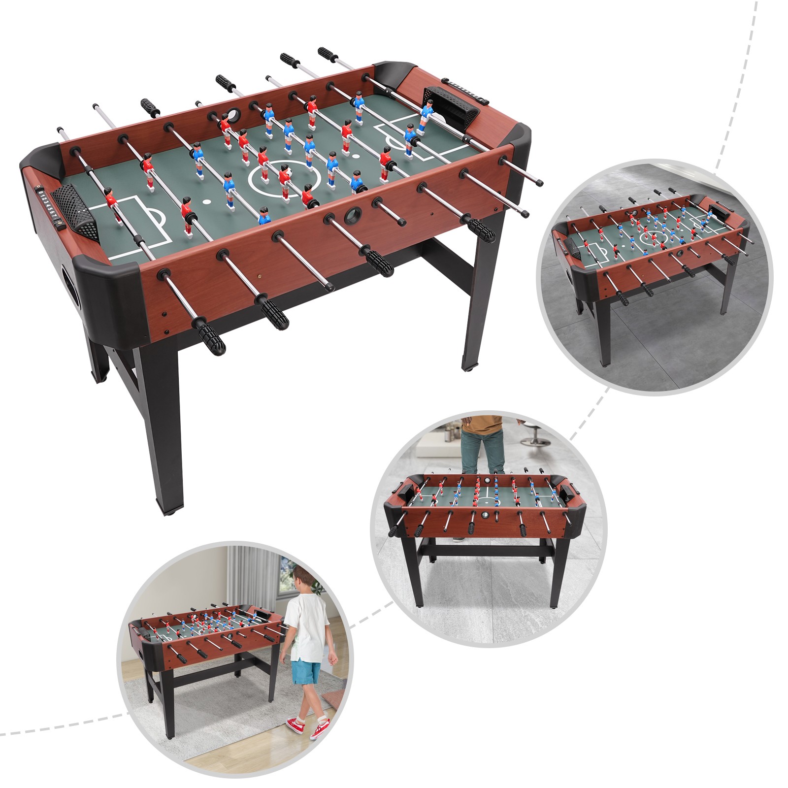 Foosball Table, Soccer Table Game, Foosball Game Table for Home Living room, Game Room or Office Break Area (47.2*24*31.8in)