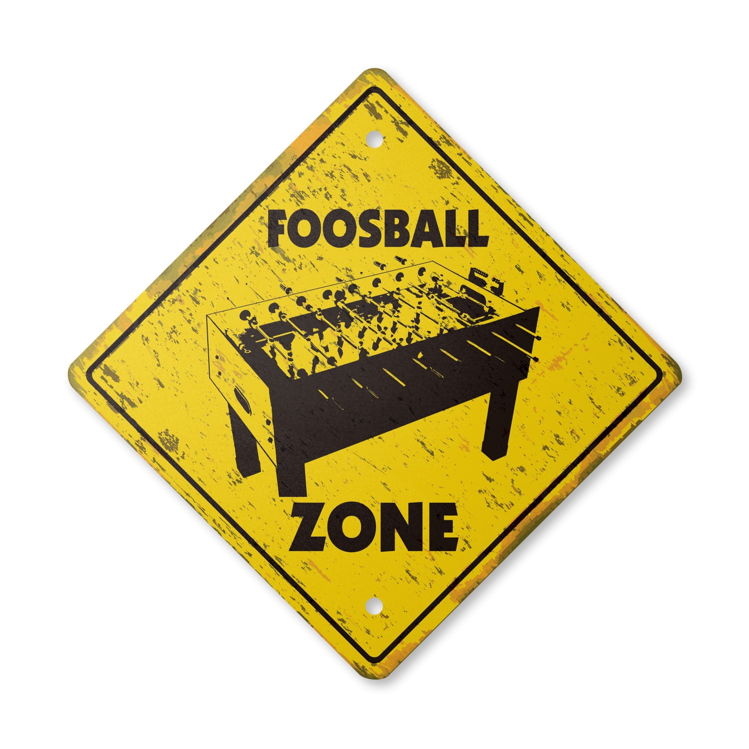 Foosball Vintage Crossing Sign Zone Xing Indoor/Outdoor Plastic 14