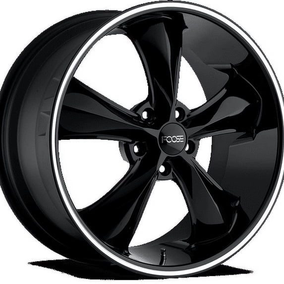 Foose 1PC Aluminum Rim F104 LEGEND 17X8in Gloss Black Milled Finish, F10417806145