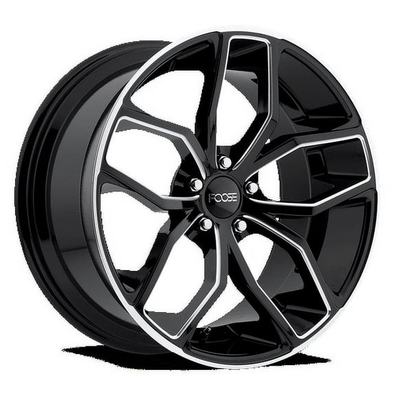 Foose 1PC Aluminum Rim F150 OUTCAST 20X10in Gloss Black Milled Finish, F150200021+40