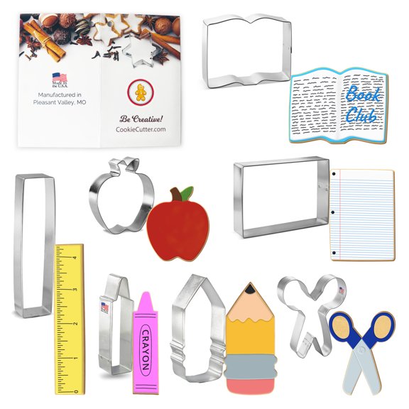 Foose Cookie Cutters Back to School Teacher Appreciation 7 Piece Cookie Cutter Set, Made in USA