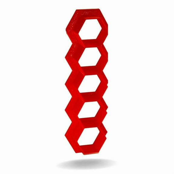 Foose Cookie Cutters Hexagon Multi Cutter 1 in x 1 3/16 in segments, 3d Printed Plastic,food safe PLA. Color may vary. Made in USA