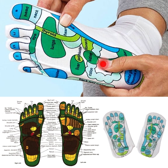 Foot Acupoint Massage Socks with English Graphic Design for and in Massage Tools &