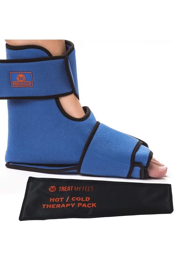 Foot & Ankle Pain Relief Hot/Cold Boot Foot Wrap - Effectively Relieve Foot and Ankle Aches & Pains Using Compression Gel Wrap - Heated or Cooled, Extra Ice Pack, For Men and Women - FDA Registered