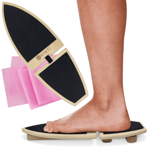 Foot Balance Board Trainer and Resistance Band to Strengthen Ankles