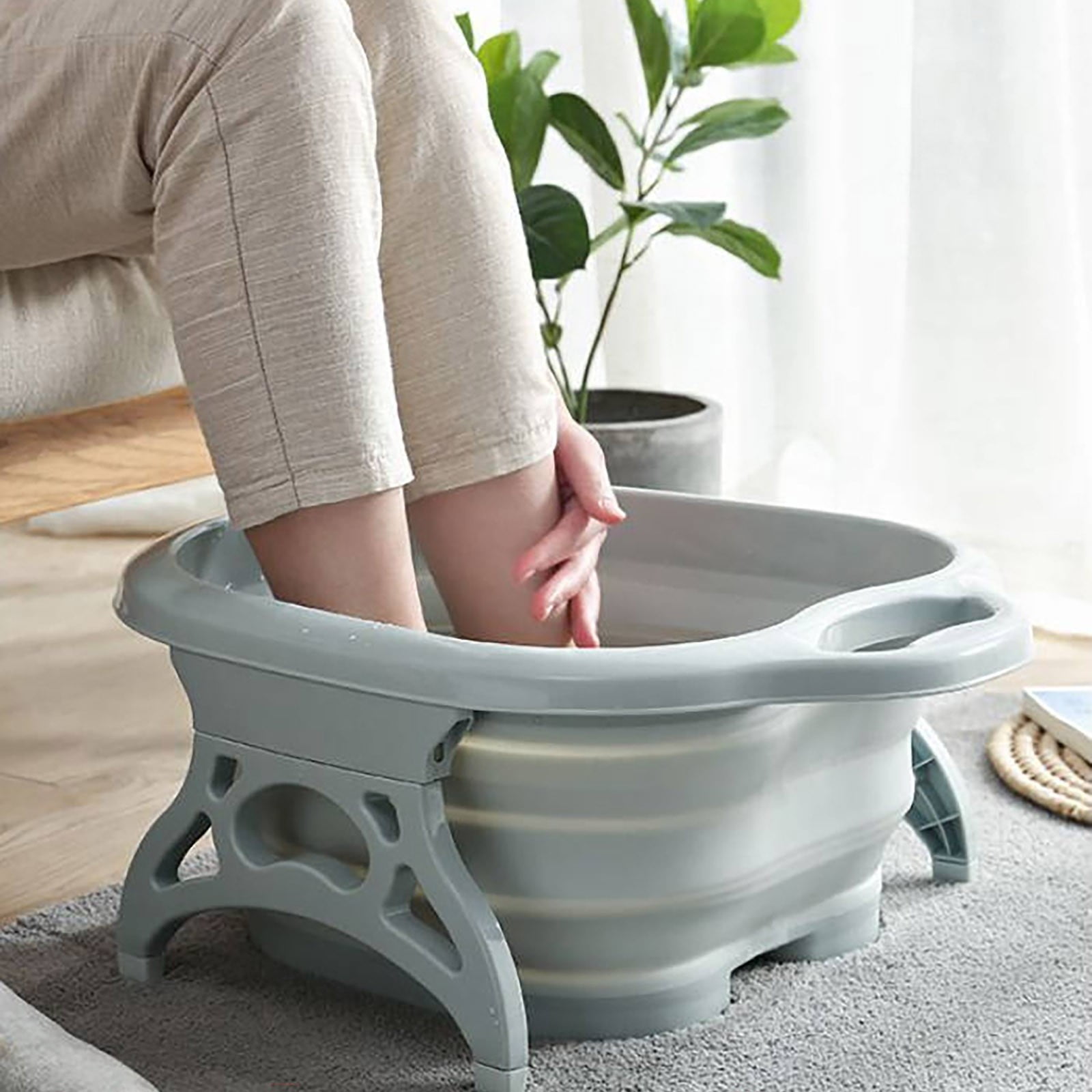 Foot Bath Collapsible Foot Bath Foot Soak Tub with Handle Foldable