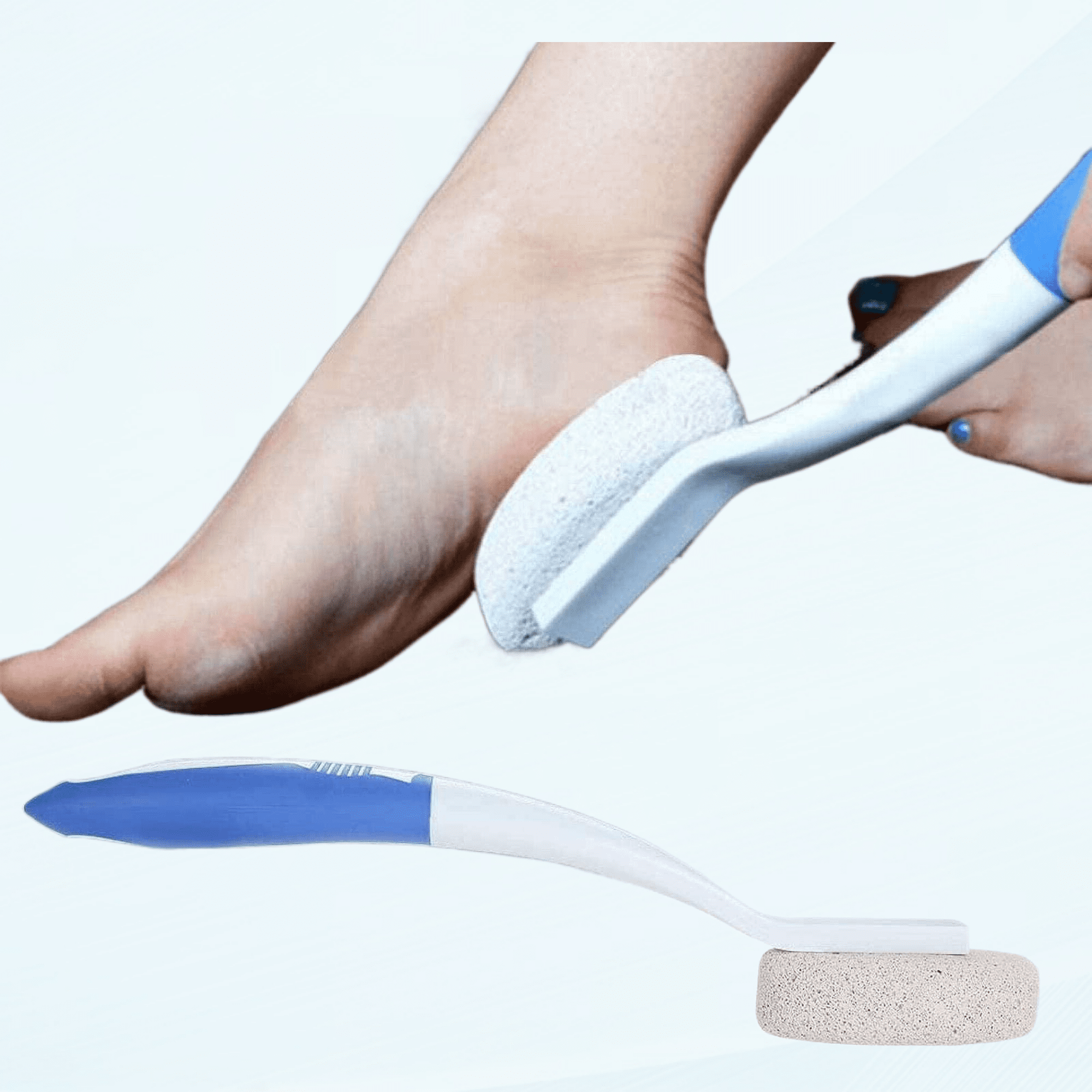 Foot Brush Long Handle Shower Bath Brush, Silicone Stone Foot Brush ...