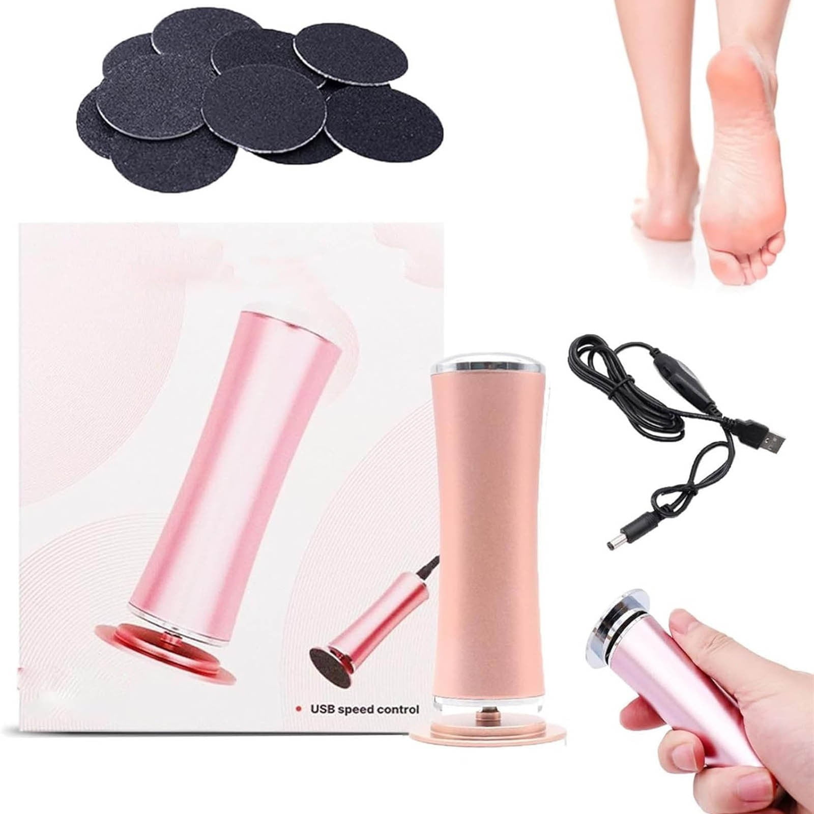 Foot C Allus Crust Remover Soak Feet Pumice Stone Handle Oil Spray for