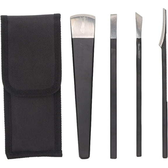 Foot Callus Knife Tools Kit,Pedicure Knife Set, 4Pcs Stainless Steel Dead Skin Remover Professional Portable Foot Callus Knife Tools Kit Ingrown Toenail Knife Tools with Storage Bag