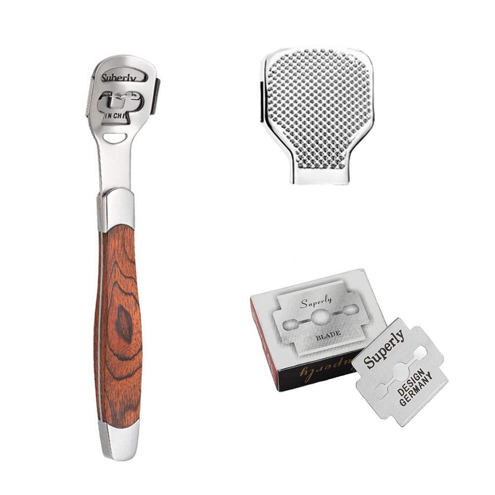 Food Calius Razor Foot Callus Shaver & 10 Blades for Corn Remover Tool with Portable ...