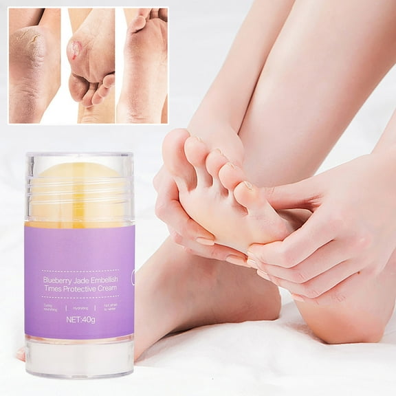 Foot Care Cream, Crack Feet Prevention Stick, Cracked Heel Stick, Moisturizing Foot Balm Stick,Remove Dead Skin and Softens Dry Skin,Refreshing Smooth Non-Greasy Texture (Blueberry)